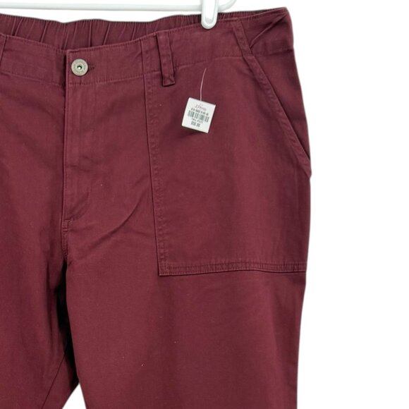 St. Johns Bay Women's Stretch Straight Zip/ Elastic Back Burgundy Pants 22W NWT - Picture 7 of 12